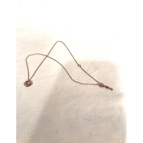 Michael Kors Double Heart Rose Gold CZ pave' set W/Infinity Scarf - Picture 4 of 12